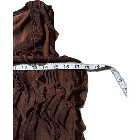Jason Maxwell Brown Ruffle Tank Top Large - Picture 5 of 7